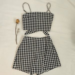 NWOT Romwe 2-piece gingham set